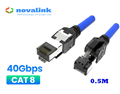 Dây nhảy mạng Cat8 dài 0.5M Novalink NV-20201A - Tốc độ truyền tải cực nhanh 40Gbps