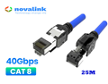 Dây nhảy mạng Cat8 SFTP dài 25M | Patch cord cat8 25m Novalink NV-20213A