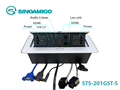 Hộp ổ cắm âm bàn họp đa năng Sinoamigo STS-201GST-S có cổng HDMI, USB, LAN, Audio