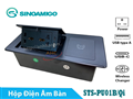 Hộp ổ cắm điện âm bàn Sinoamigo STS-PU01B/Qi, tích hợp sạc không dây 15W, cổng sạc USB type C