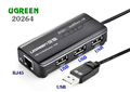 Hub chia 3 cổng USB 2.0 + 1 cổng mạng RJ45 Ugreen 20264 chính hãng