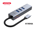 Hub USB-C Unitek H1904A sang 3 cổng USB 3.0 và LAN Gigabit RJ45