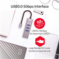 Hub USB-C Unitek H1904A sang 3 cổng USB 3.0 và LAN Gigabit RJ45