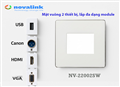 Mặt vuông 2 thiết bị (2 lỗ) dùng cho nhân mạng, thoại, HDMI, USB Novalink NV-22002SW