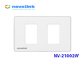 Mặt Wallplate 2 cổng Novalink NV-21002W - Lắp đa dạng Module mạng, HDMI, VGA, USB, Audio