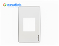 Mặt Wallplate 2 cổng Novalink NV-21002W - Lắp đa dạng Module mạng, HDMI, VGA, USB, Audio