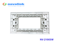 Mặt wallplate 3 cổng Novalink NV-21003W màu trắng tuyết, lắp nhân mạng HDMI USB VGA