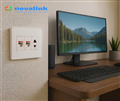 Mặt wallplate 3 cổng Novalink NV-21003W màu trắng tuyết, lắp nhân mạng HDMI USB VGA