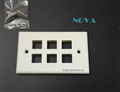 Mặt wallplate 6 cổng | Mặt ổ cắm mạng âm tường 6 cổng Nova CC-09-00005