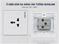 Ổ cắm điện đơn đa năng âm tường hình vuông - 16A-250V