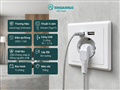 Ổ cắm điện Schuko âm tường có 2 cổng USB sạc nhanh Sinoamigo SW-1EUA