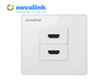 Ổ cắm HDMI âm tường 2 cổng hình vuông Novalink chính hãng