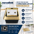 Ổ cắm mạng âm sàn 2 Cổng Lan RJ45 Novalink NV-FS3B màu vàng đồng