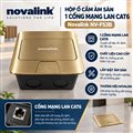 Ổ cắm mạng âm sàn 2 Cổng Lan RJ45 Novalink NV-FS3B màu vàng đồng