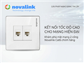 Ổ cắm mạng LAN Cat6 âm tường 2 cổng hình vuông Novalink chính hãng