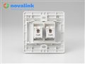 Ổ cắm mạng LAN Cat6 âm tường 2 cổng hình vuông Novalink chính hãng