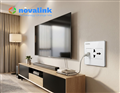Ổ cắm mạng LAN RJ45 Cat6 âm tường kèm ổ điện đa năng - Novalink