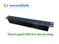 Ổ cắm nguồn tủ rack 6 cổng đa năng | Thanh nguồn PDU 8 ổ cắm đa năng