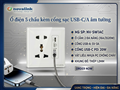 Ổ cắm sạc nhanh USB-C/ USB-A âm tường kèm ổ điện Novalink NV-SW1AC -Sạc nhanh, thiết kế hiện đại