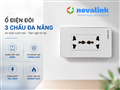 Ổ điện 3 chấu đa năng P13 Sinoamogo lắp âm tường phù hợp mọi loại phích cắm