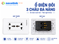 Ổ điện 3 chấu đa năng P13 Sinoamogo lắp âm tường phù hợp mọi loại phích cắm
