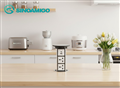 Ổ điện âm bàn đảo bếp hình trụ Sinoamigo SMT-4 màu bạc, đóng mở cảm ứng tự động, tích hợp sạc không dây