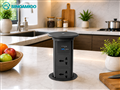 Ổ điện âm bàn đảo bếp nâng hạ tự động Sinoamigo SMT-6B màu đen, sạc không dây 15W