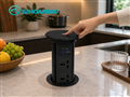Ổ điện âm bàn đảo bếp nâng hạ tự động Sinoamigo SMT-6B màu đen, sạc không dây 15W