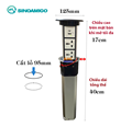 Ổ điện âm bàn đảo bếp Sinoamigo SMT-4S (bạc): Nâng hạ cảm ứng , tích sạc không dây 15W, chống nước IP54
