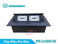 Ổ điện âm bàn họp Sinoamigo STS-212GST-2B. Tích hợp 4 ổ cắm 3 chấu đa năng