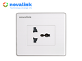 Ổ điện đơn đa năng âm tường Novalink NV-22002SW+ M-13A