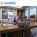 Ổ điện kẹp bàn Novalink NV-DP302UC 3 ổ cắm đa năng, USB-C/A, 2 cổng mạng LAN Cat6 cho bàn họp và bàn làm việc
