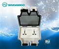 Ổ điện ngoài trời chống nước IP66 Sinoamigo SA86-2US, có công tắc tắt mở, có đèn led hiển thị trạng thái hoạt động