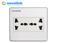 Ổ điện vuông đa năng âm tường Novalink NV-22003SW+P13