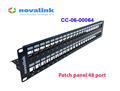 Patch panel 48 cổng Cat6 Novalink CC-06-00064 | Thanh đấu mạng chuẩn 19 inch cho tủ rack