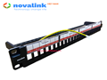 Patch Panel 8 Cổng Novalink CC-06-00063 | Thanh đấu nối mạng 8 cổng 1U, chuẩn 19 inch