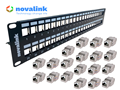 Patch panel Cat6A 48 cổng 2U, chuẩn tủ rack - Novalink CC-06-00064