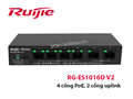 Ruijie RG-ES106D-P V2. Switch PoE 4 cổng 10/100 Base T, 2 cổng uplink 10/100 - Hàng chính hãng