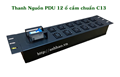 Thanh nguồn PDU 12 cổng C13 có Aptomat