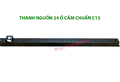 Thanh nguồn PDU 24 cổng chuẩn C13 dùng cho tủ rack, có aptomat chống quá tải