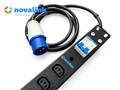 Thanh nguồn PDU 6 ổ C13 Novalink NV-66205A kèm dây 2m và phích cắm công nghiệp