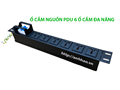 Thanh nguồn PDU 6 ổ cắm 3 chân dùng cho tủ mạng