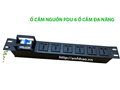 Thanh nguồn PDU 6 ổ cắm 3 chân dùng cho tủ mạng