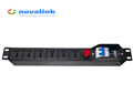 Thanh nguồn PDU 6 ổ cắm 3 chấu đa năng có đèn chuẩn 19 Inch kèm aptomat