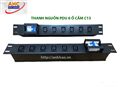 Thanh nguồn PDU 6 ổ cắm chuẩn C13 có Aptomat