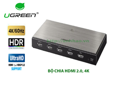 Bộ chia HDMI 2.0 1 ra 4 Ugreen 50708EU - Hỗ trợ 4K@60Hz, 3D