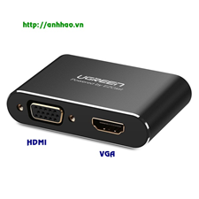 Bộ chuyển đổi đa năng USB sang VGA, HDMI Ugreen 30963 kết nối điện thoại, máy tính, ipad tới màn hình