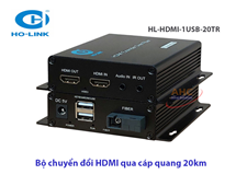 Bộ chuyển đổi HDMI qua cáp quang HO-LINK kèm 2 cổng USB (HL-HDMI-1USB-20TR)