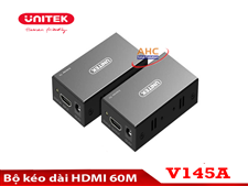 Bộ chuyển đổi HDMI sang Lan 60M Unitek V145A 4K - Khuếch đại HDMI 60M bằng cáp mạng Lan