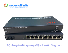 Bộ chuyển đổi quang điện 1 cổng quang ra 8 cổng LAN Gigabit 10/100/1000Mbps